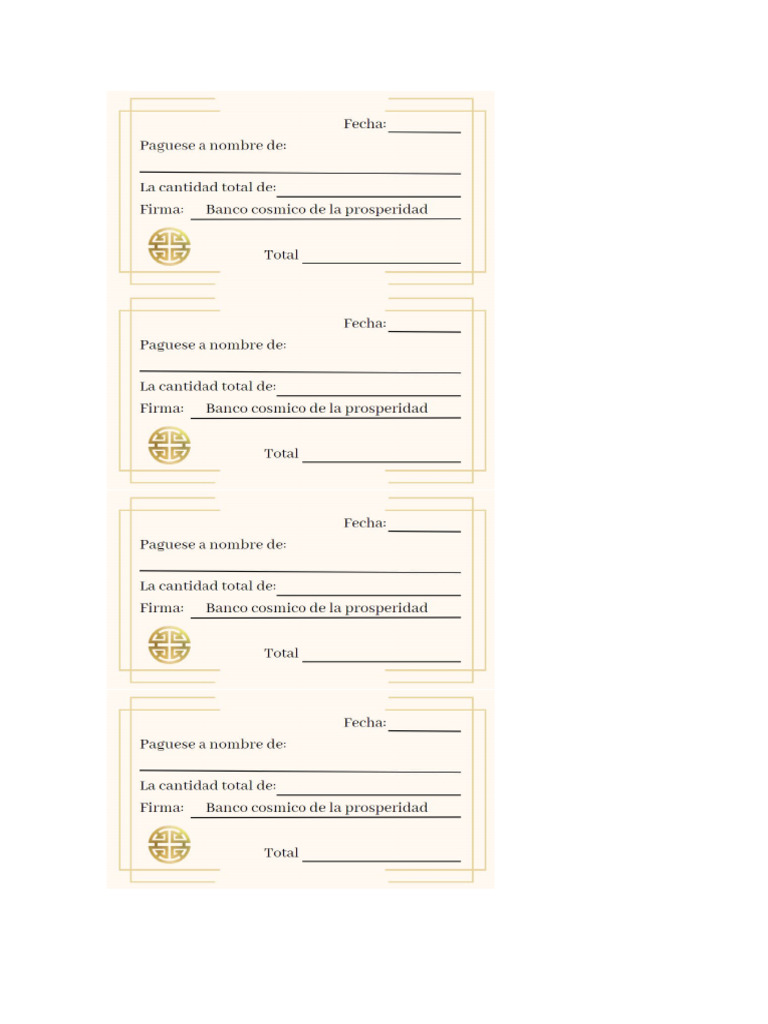 Cheque Banco Universal | PDF