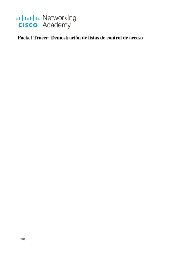 W4 4.1.4 Packet Tracer Acl Demonstration