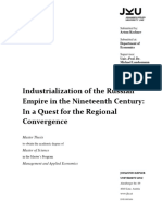Industrialization of The Russian Empire in The Nineteenth Century in A Quest For The Regional Convergence