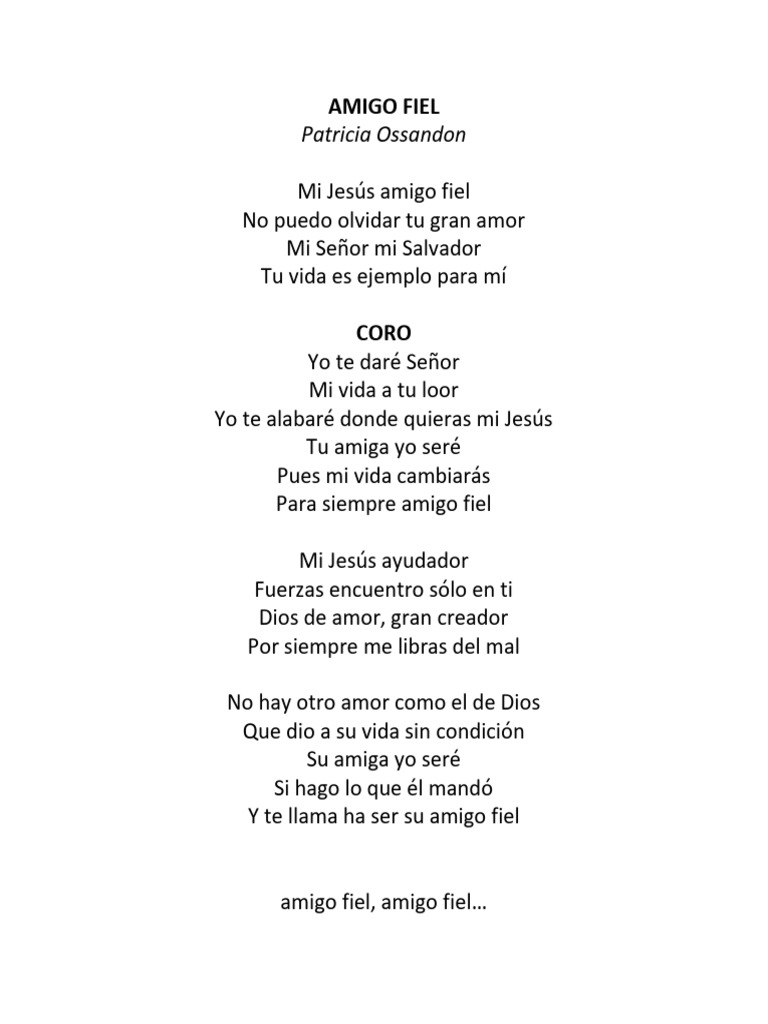 AMIGO FIEL - Letra Oficial | PDF