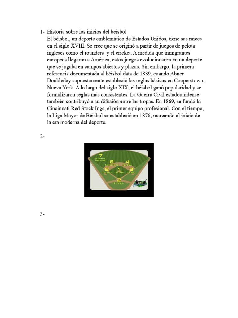 Historia Sobre Los Inicios Del Beisbol Paola 7°A PDF