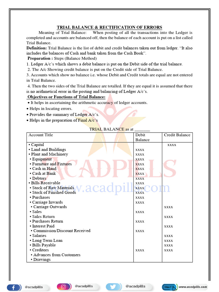 Trial Balance Preparation Guide | PDF | Debits And Credits | Accounting