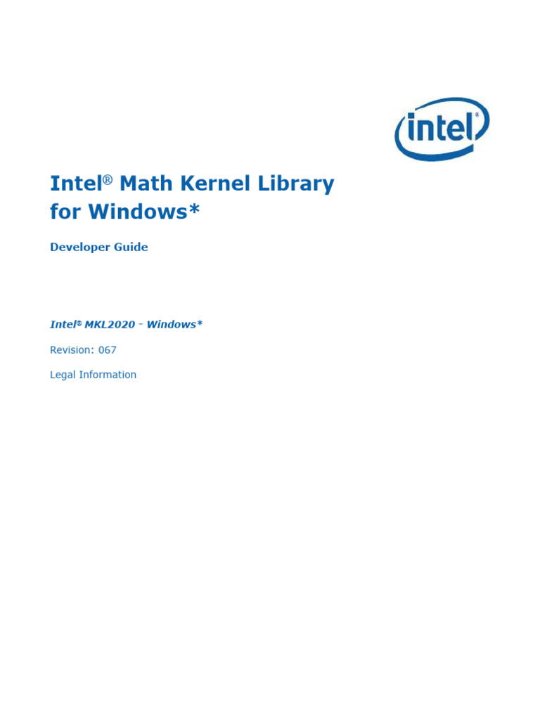 MKL 2020 Developer Guide Win | PDF | Library (Computing) | Thread ...