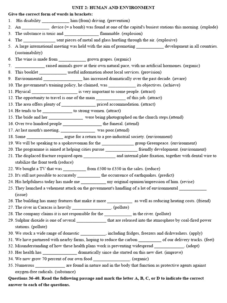 Bai tap tu loai unit 2 anh 10 global success pdf climate change