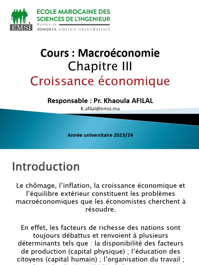 Croissance économique et PIB en macroéconomie | PDF | Coût de la vie ...