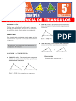 Congruencia de Triangulos Ejercicios para Quinto Grado de Secundaria