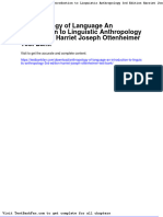 Anthropology of Language An Introduction To Linguistic Anthropology 3rd Edition Harriet Joseph Ottenheimer Test Bank