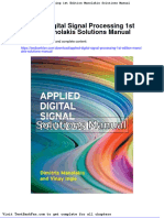 Applied Digital Signal Processing 1st Edition Manolakis Solutions Manual