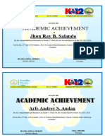 Achievers Certificate