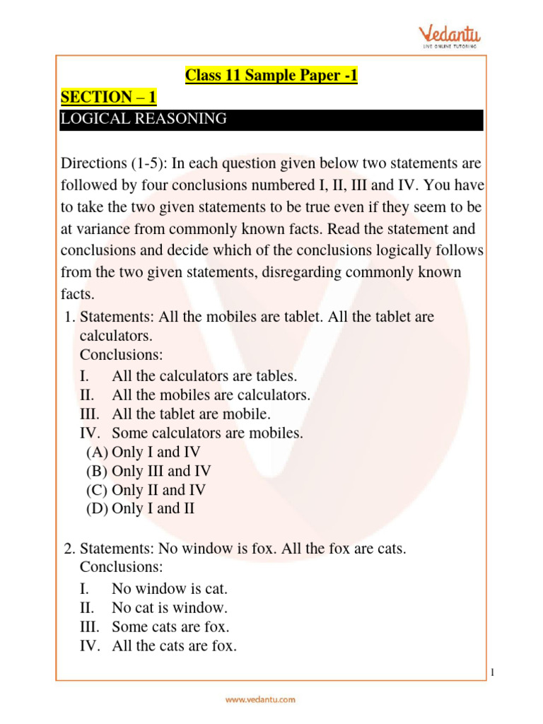IMO Class 11 Maths Olympiad Sample Question Paper 1 for the Year 2023