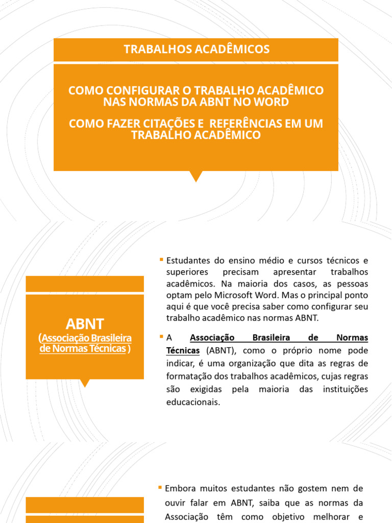 Tutorial Trabalho Acadêmico Nas Normas Abnt No Word | PDF | Citação ...