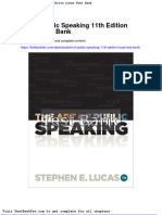 Art of Public Speaking 11th Edition Lucas Test Bank