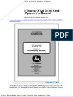 John Deere Tractor x125 x145 x165 SN 020001 Operators Manual