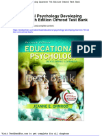 Educational Psychology Developing Learners 7th Edition Ormrod Test Bank