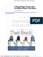 Educational Psychology Theory and Practice 10th Edition Slavin Test Bank