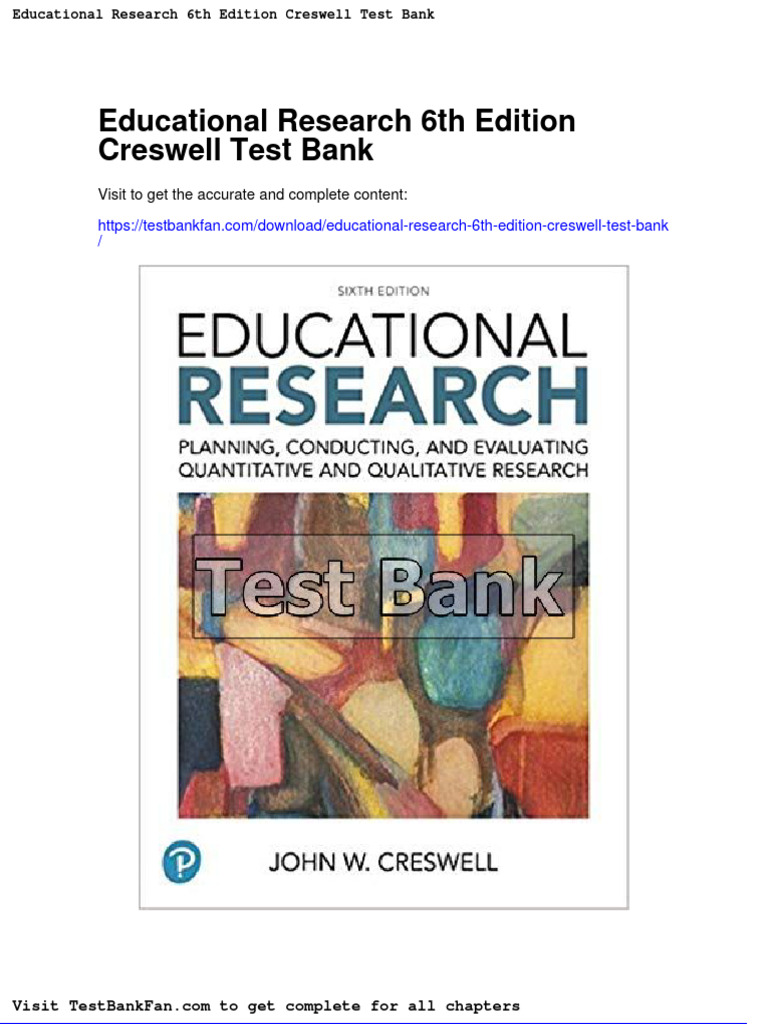 Educational Research 6th Edition Creswell Test Bank PDF
