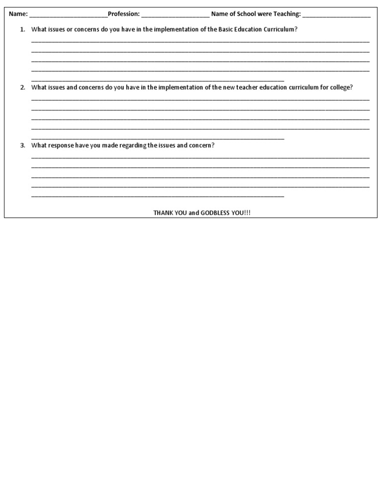 Teacher Curriculum Implementation Feedback | PDF | Business | Self ...