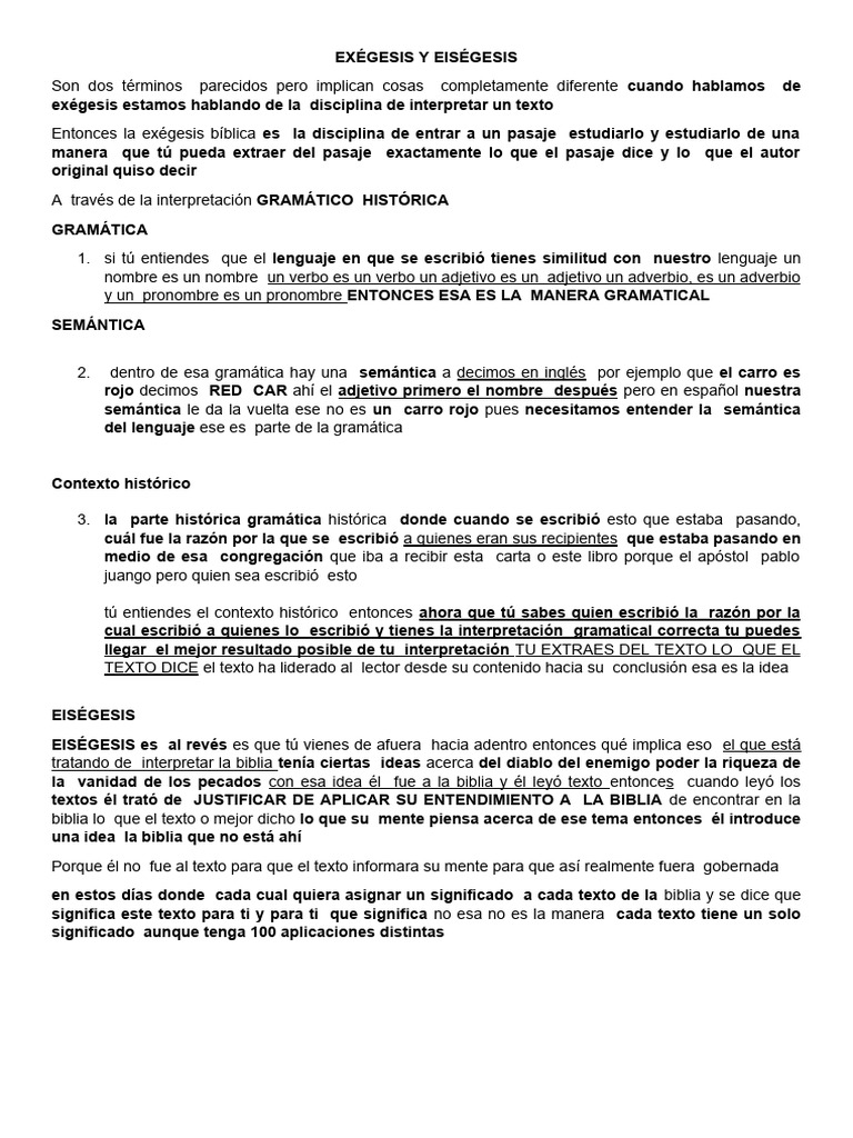 Exégesis y Eiségesis PDF Jesús Gramática
