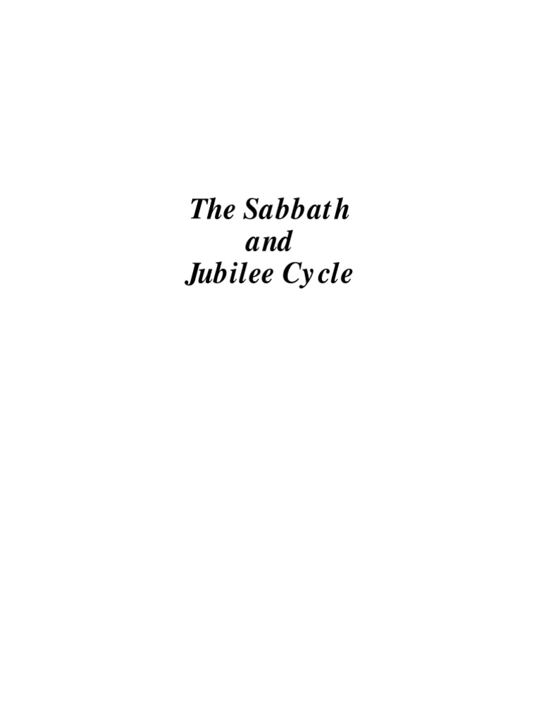 The Sabbath Jubilee Cycle PDF Oral Torah Talmud