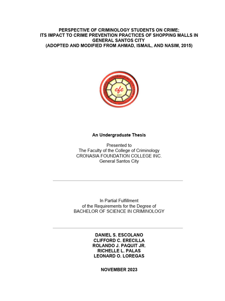 Quantitative Research Title For Criminology Students