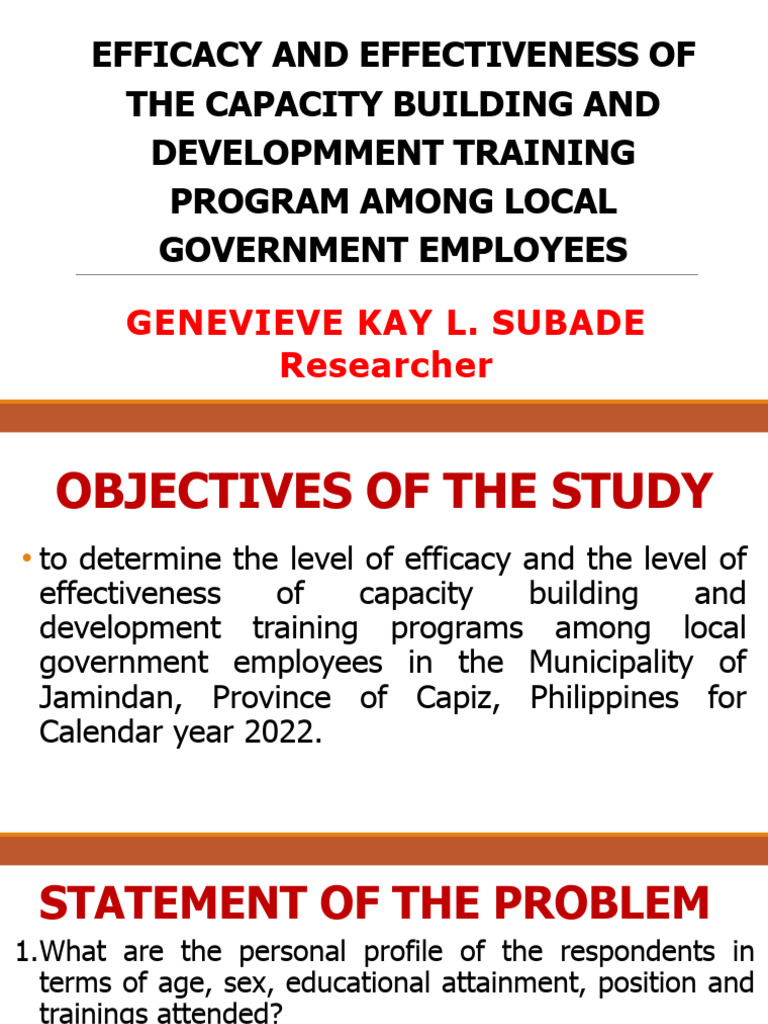 Efficacy of Capacity Building in Local Gov. | PDF | Statistics ...