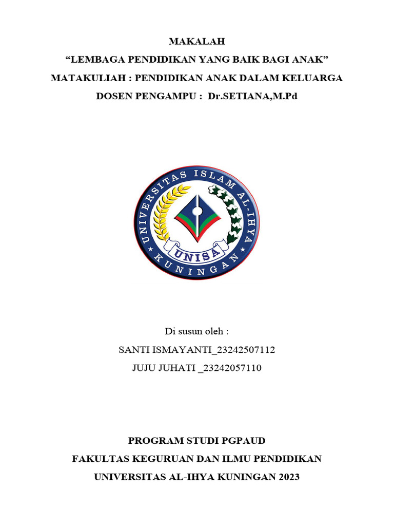 Peran Keluarga dalam Pendidikan Anak | PDF