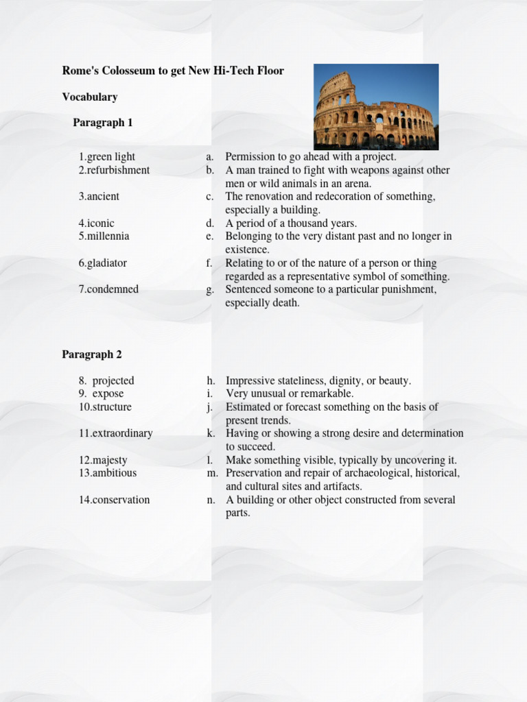 Rome's Colosseum To Get New Hi-Tech Floor | PDF | Gladiator | Rome