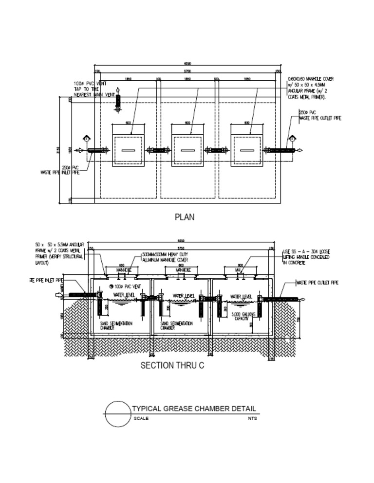GREASE CHAMBER OIL INTERCEPTOR DETAIL Model PDF
