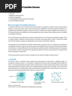 Lesson 4.0 Basic Concepts of Crystalline Structure