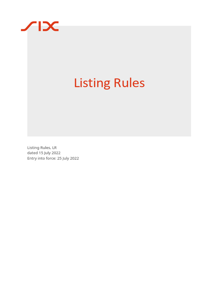 18c Listing Rules