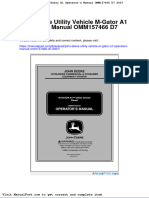 John Deere Utility Vehicle M Gator A1 Operators Manual Omm157466 d7 2007