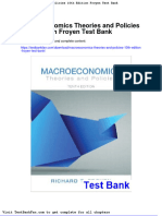 Macroeconomics Theories and Policies 10th Edition Froyen Test Bank