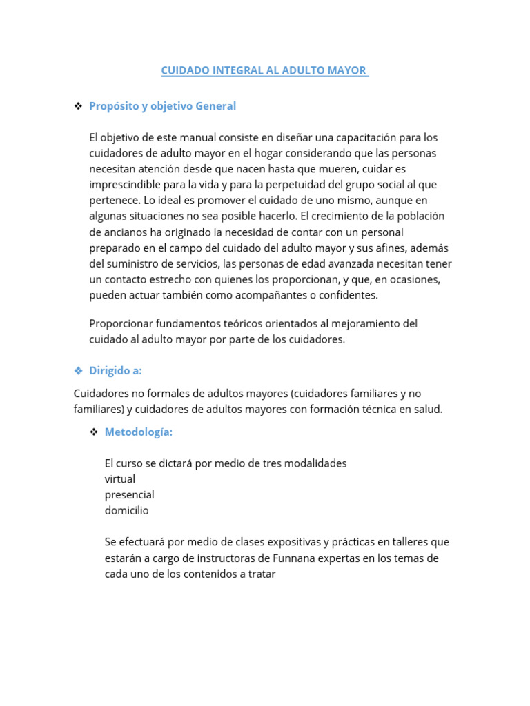 Cuidado Integral Al Adulto Mayor Marco | PDF | Vejez | Adultos