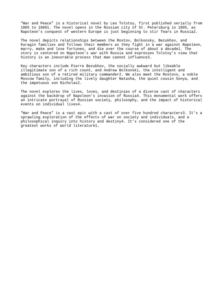War And Peace Pdf
