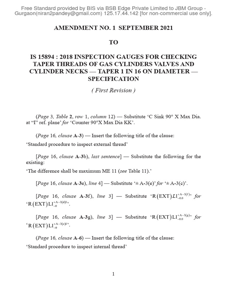 Amendment to Gas Cylinder Inspection Standards | PDF | Equipment ...