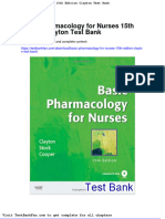 Basic Pharmacology For Nurses 15th Edition Clayton Test Bank
