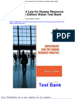 Employment Law For Human Resource Practice 4th Edition Walsh Test Bank
