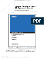 Kobelco Hydraulic Excavator Sk025 Sk030 Sk035 Operators Manual