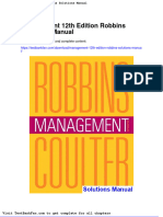 Management 12th Edition Robbins Solutions Manual