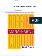 Management 12th Edition Robbins Test Bank