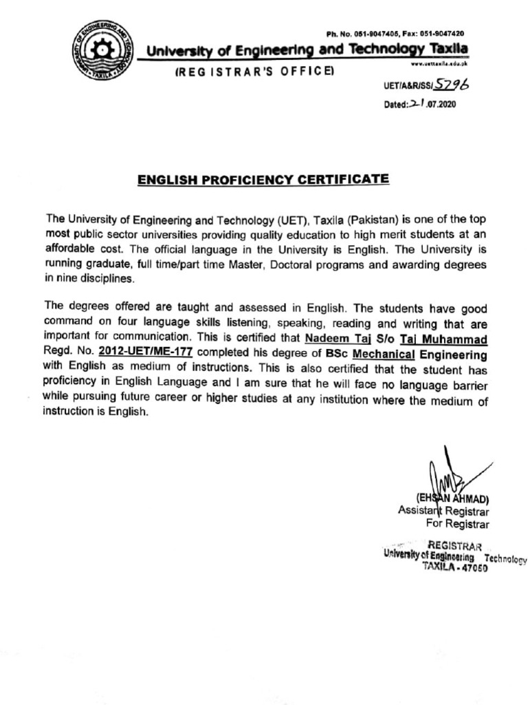 English Proficiency Pdf