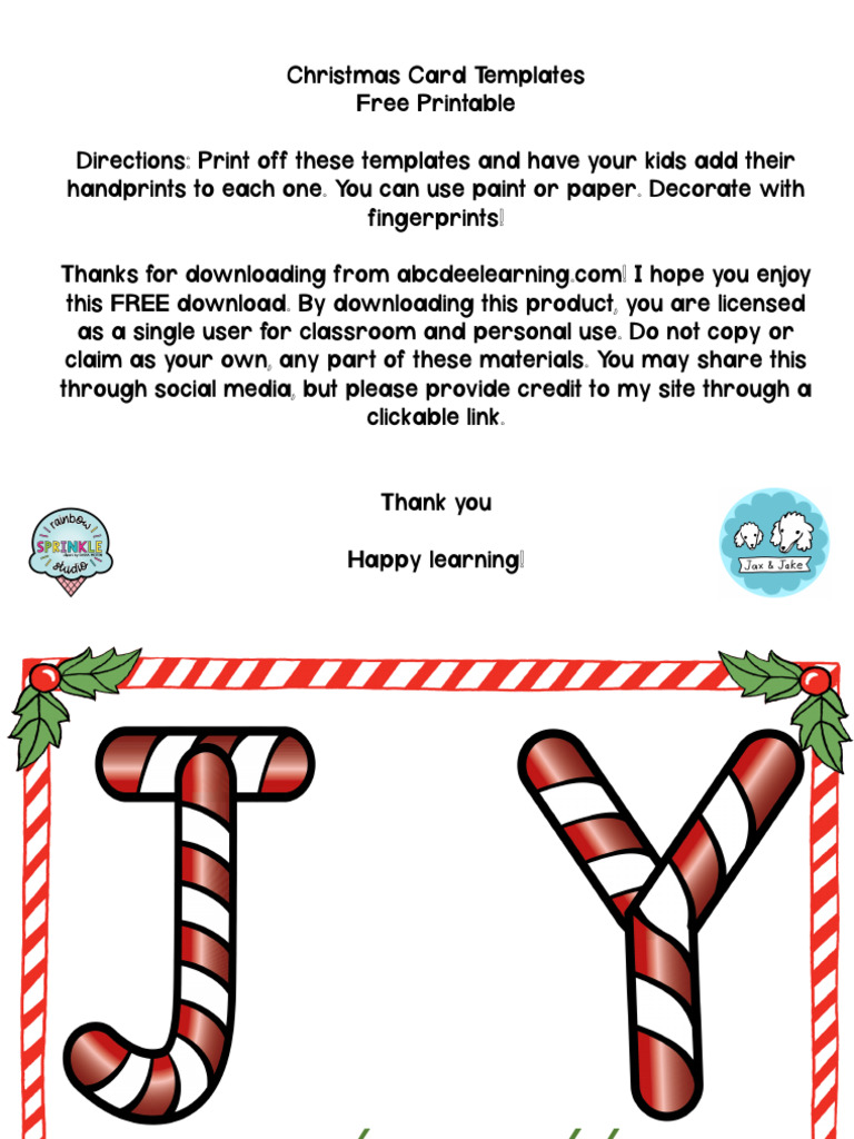 Handprint Templates PDF