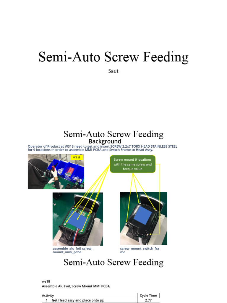 Semi-Auto Screw Feeding | PDF | Metalworking | Secondary Sector Of The ...