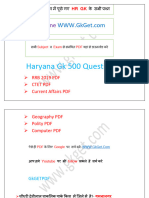 Haryana GK 500 Questions PDF