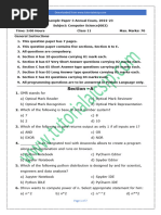 Sample Paper 3 Class XI Annual Exam CS