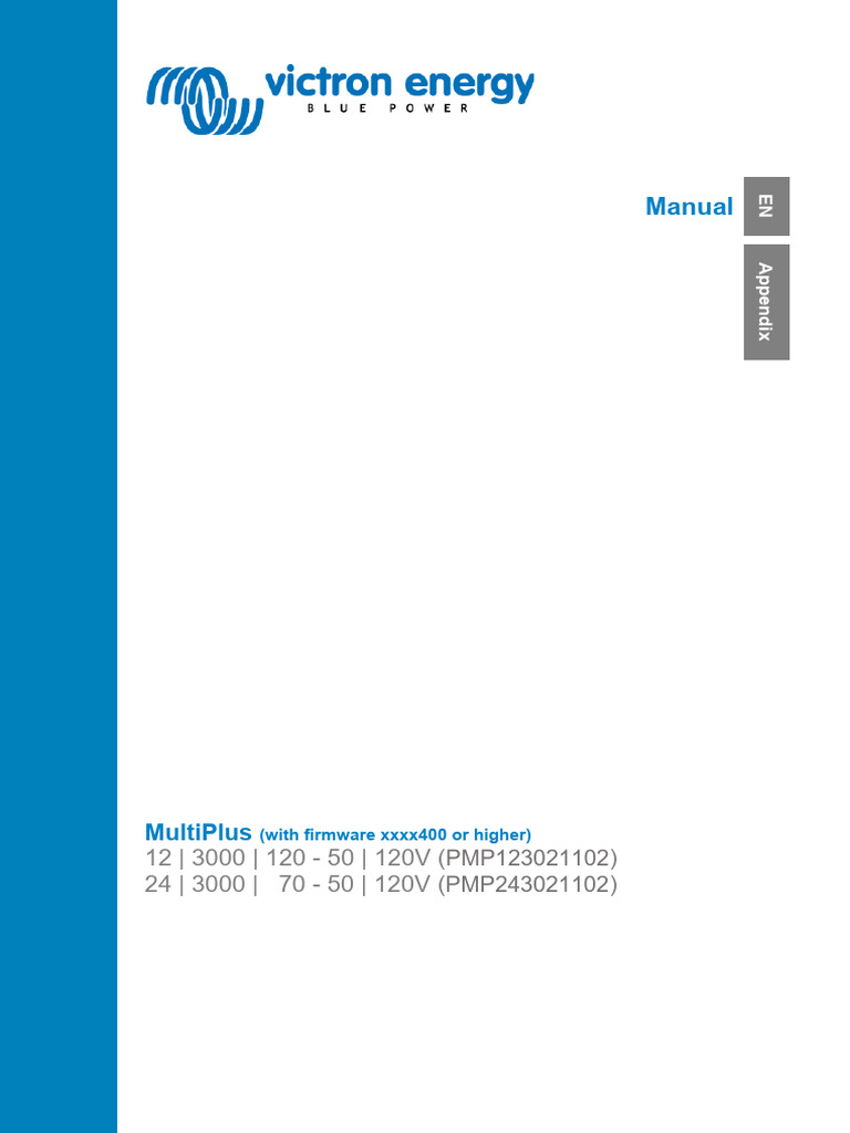 MultiPlus 12/3000 & 24/3000 Manual | PDF | Battery Charger | Power Inverter
