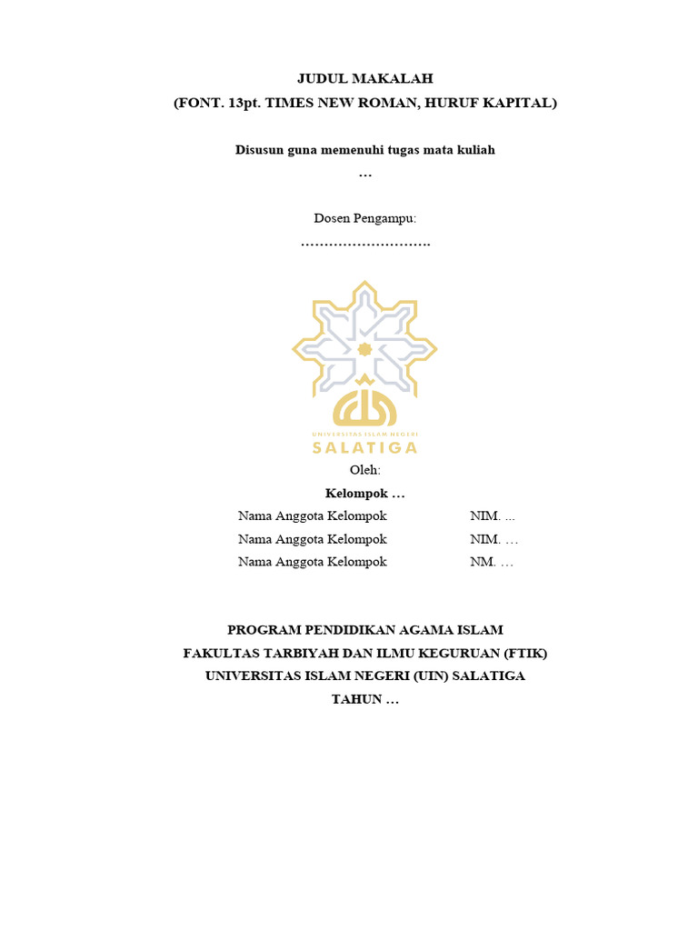 Template Penulisan Makalah 1 | PDF