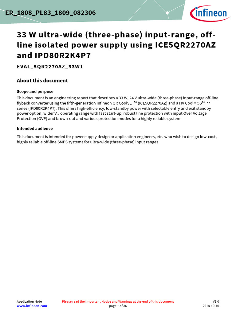 3 PHASE - 33W1-AN-v01 - 00-EN | PDF | Mosfet | Power Supply