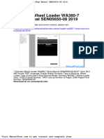 Komatsu Wheel Loader Wa380 7 Shop Manual Sen05650 08 2019