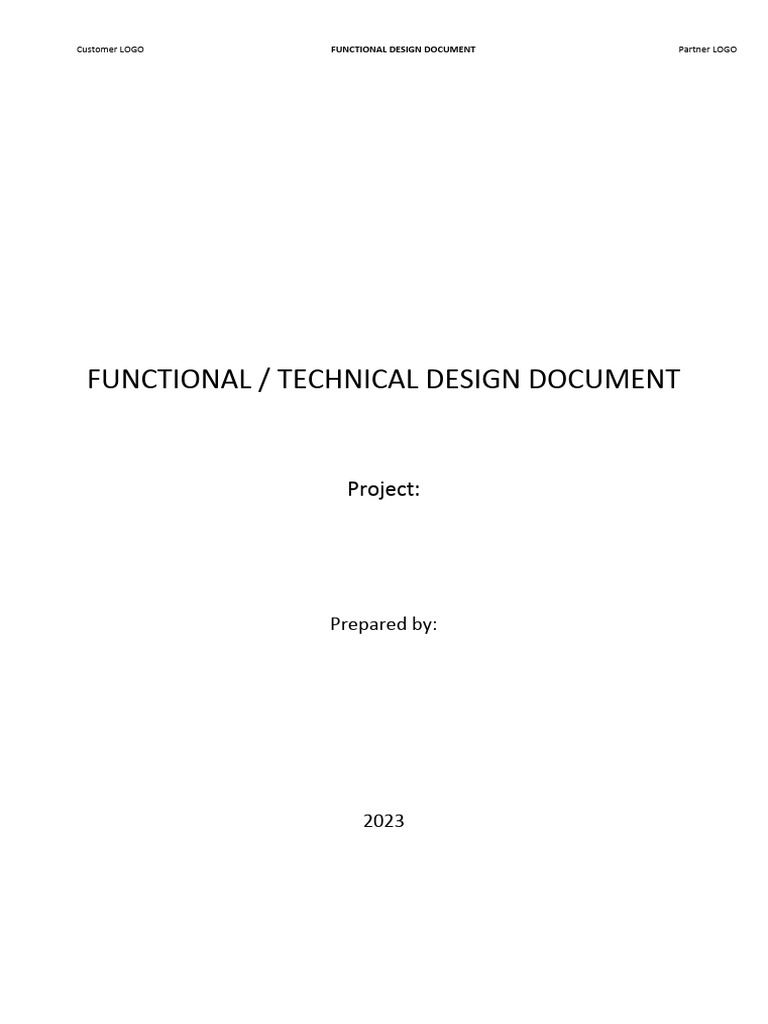 Functional Design Document Overview | PDF | Data Type | Business Process